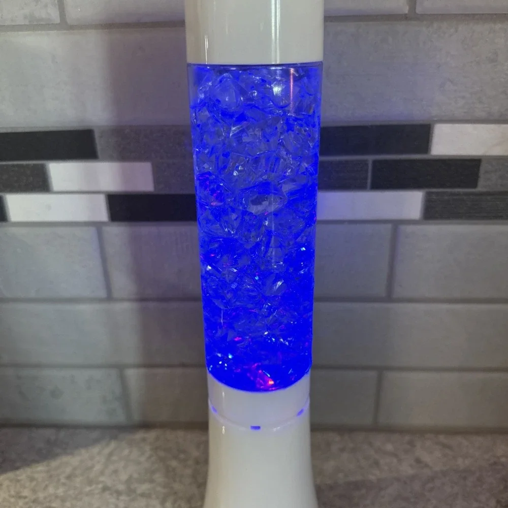 Crystal Color Changing Ambient Light Lamp 13 Inch Tall White Battery Operated